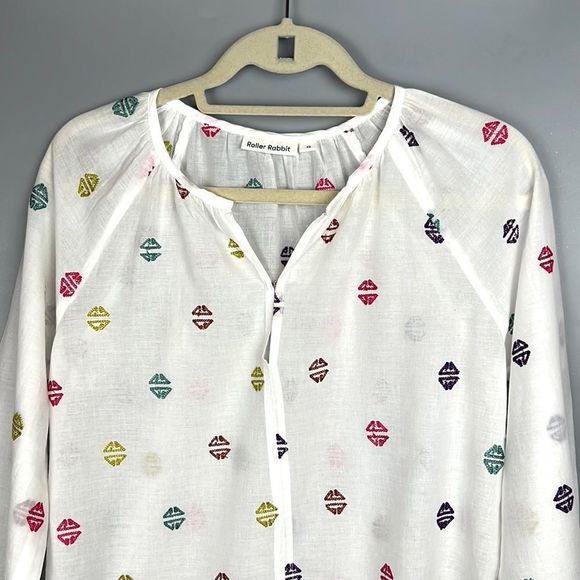 ROLLER RABBIT Cotton Embroidered Top Blouse - Picture 2 of 10